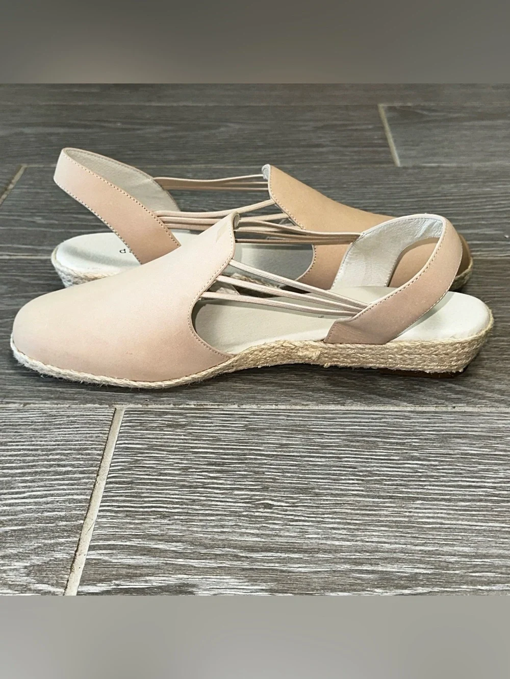 David Tate Nelly Women’s 12 Cream Slingback Closed Toe Espadrille Sandal Cottage